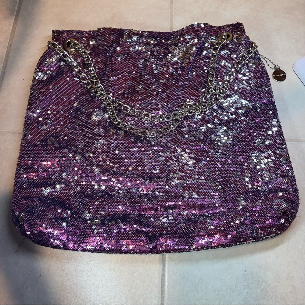 Big Buddha Purple/Silver Sequin Bag